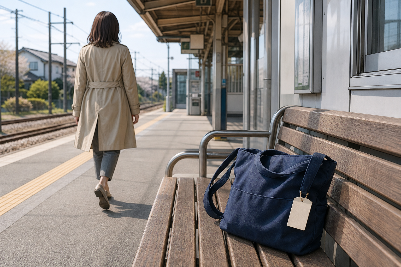 駅のベンチにバッグを置いたまま離れてしまいました。