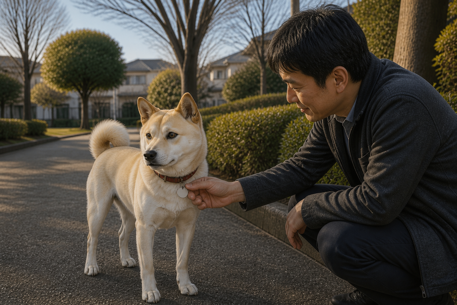 保護してくれた方が、首輪の小さなタグに気づきます。